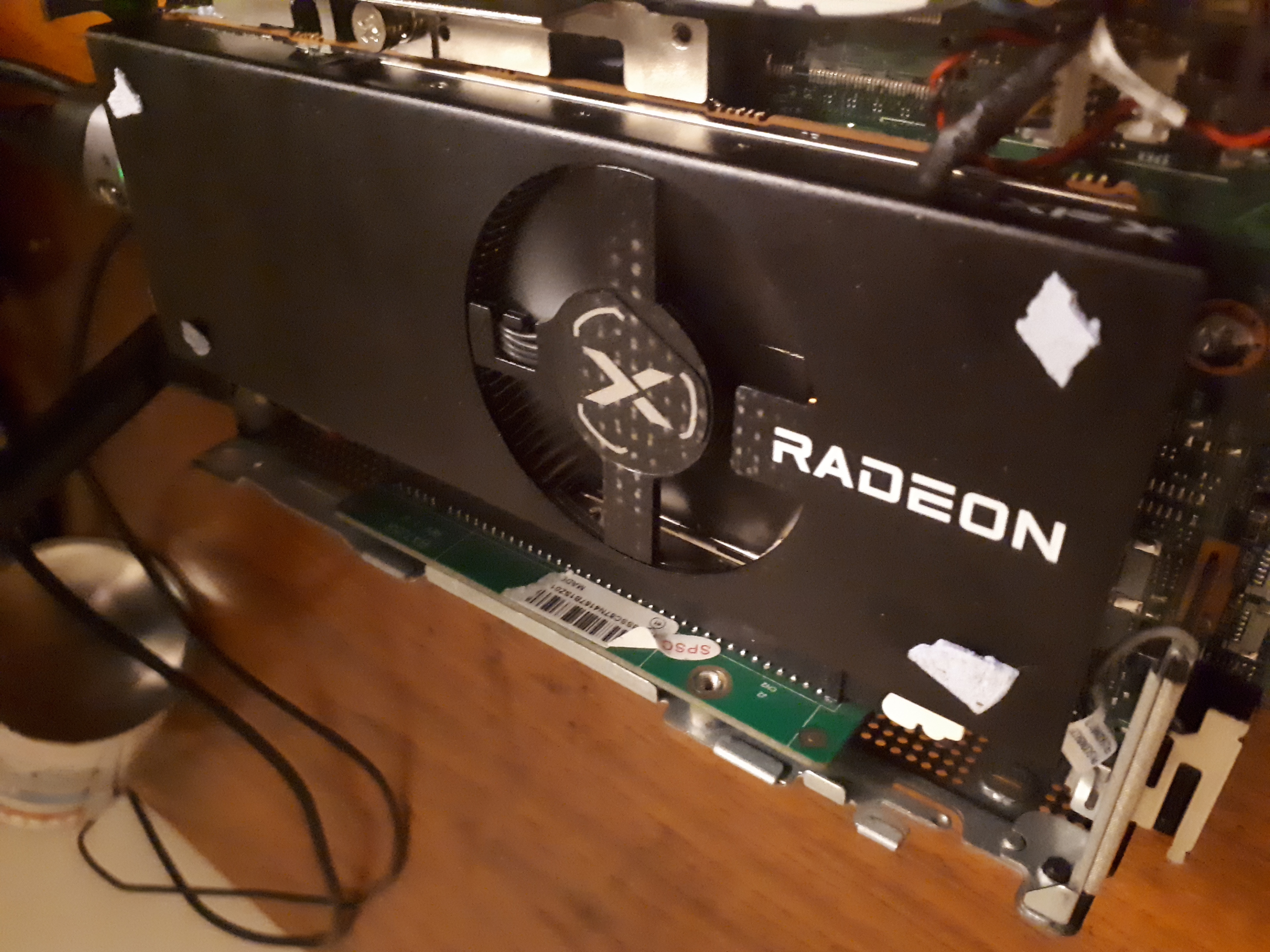 a good look at the rx 6400 where it uses a proprietary angled riser to give a 8x power 16x pcie expansion slot